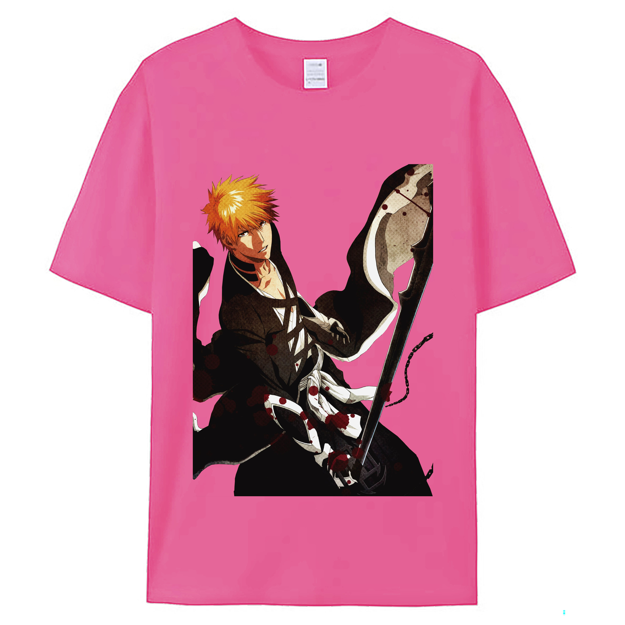 （画像用） ブリーチ 黒崎一護（くろさき いちご）BLEACH Kurosaki Ichigo レディースカジュアルプリントTシャツ（綿100％）
